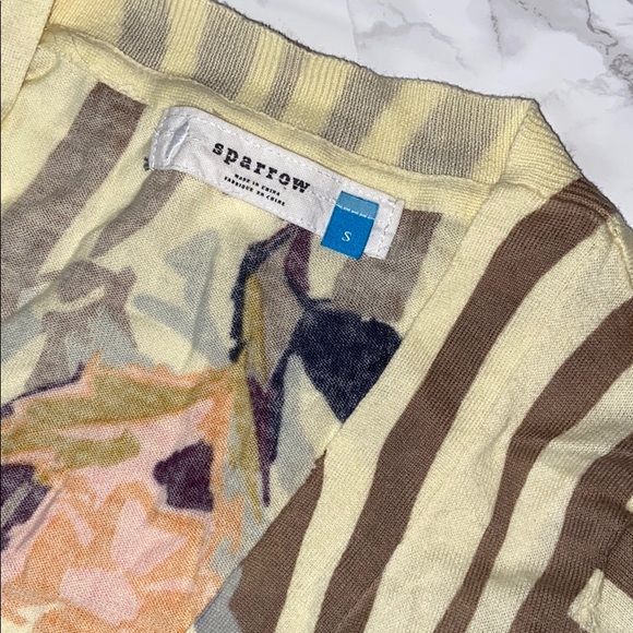 ANTHROPOLOGIE SPARROW Floral Striped Cardigan - Picture 3 of 5